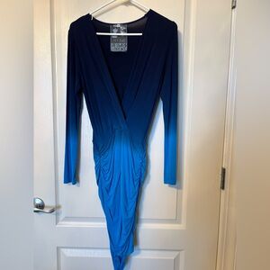 Young Fabulous & Broke Blue Ombré Long Sleeve Dress